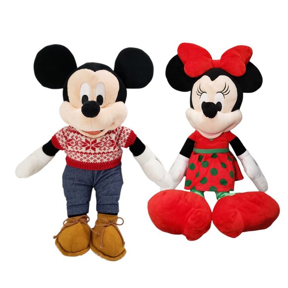 Disney Christmas Mickey and Minnie Mouse Bundle of 2 - Picture 1 of 9